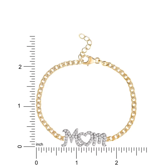 Best deal ๐ Giani Bernini Cubic Zirconia MOM Curb Link Chain Bracelet In 18k Gold-Plated Sterling Silver, Created For Macy's Gold Over Silver โจ 4 Best deal ๐ Giani Bernini Cubic Zirconia MOM Curb Link Chain Bracelet In 18k Gold-Plated Sterling Silver, Created For Macy's Gold Over Silver โจ - Image 4
