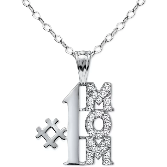 Best Sale โ Giani Bernini Cubic Zirconia #1 Mom Pendant Necklace In Sterling Silver, 16 + 2 Extender, Created For Macy's ๐ 2 Best Sale โ Giani Bernini Cubic Zirconia #1 Mom Pendant Necklace In Sterling Silver, 16 + 2 Extender, Created For Macy's ๐ - Image 2