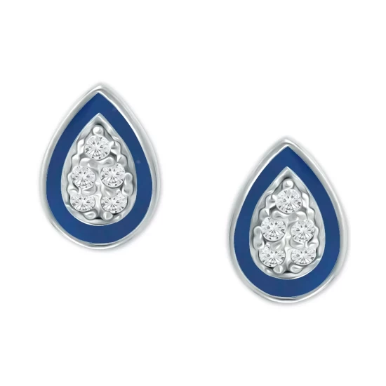 Best Pirce ๐ Giani Bernini Cubic Zirconia & Enamel Teardrop Stud Earrings In Sterling Silver, Created For Macy's ๐ 4 Best Pirce ๐ Giani Bernini Cubic Zirconia & Enamel Teardrop Stud Earrings In Sterling Silver, Created For Macy's ๐ - Image 4