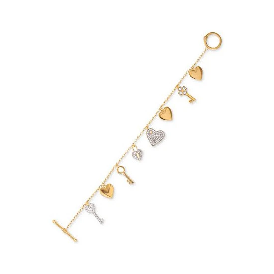 Wholesale ❤️ Giani Bernini Cubic Zirconia Heart & Key Charm Bracelet In Gold-Plated Sterling Silver, Created For Macy's Gold Over Silver 🤩 3 Wholesale ❤️ Giani Bernini Cubic Zirconia Heart & Key Charm Bracelet In Gold-Plated Sterling Silver, Created For Macy's Gold Over Silver 🤩 - Image 3