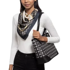 Best Pirce ⭐ Giani Bernini Women's Logo Chain Print Square Scarf Black 😍 -Giani Bernini Shop unnamed file 115