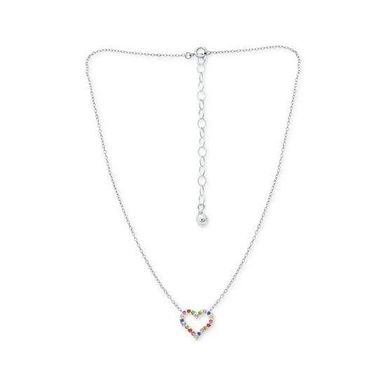 Brand new 🌟 Giani Bernini Lab-Created Pink Sapphire (1/3 Ct. T.w.) & Multicolor Cubic Zirconia Heart Pendant Necklace In Sterling Silver, 16 + 2 Extender, Created For Macy's 😍 3 Brand new 🌟 Giani Bernini Lab-Created Pink Sapphire (1/3 Ct. T.w.) & Multicolor Cubic Zirconia Heart Pendant Necklace In Sterling Silver, 16 + 2 Extender, Created For Macy's 😍 - Image 3