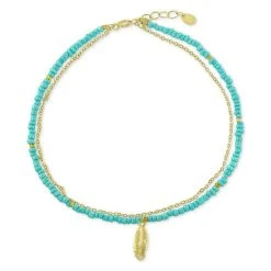 Coupon ✨ Giani Bernini Crystal Bead Feather Charm Layered Ankle Bracelet In 18k Gold-Plated Sterling Silver, Created For Macy's Yellow Gold 🎉