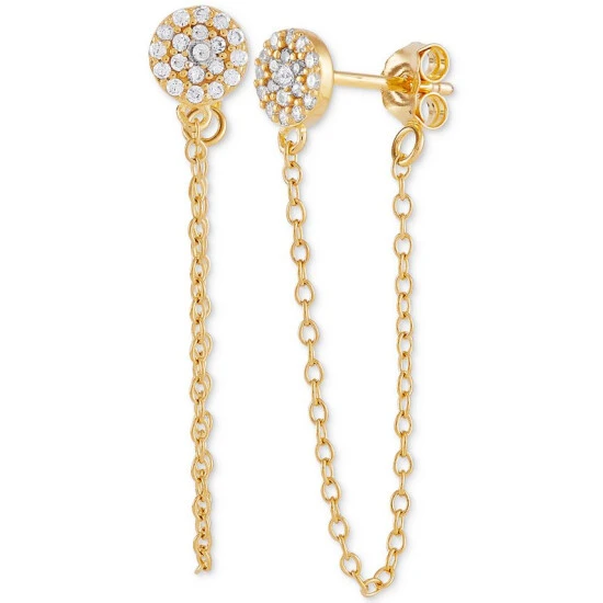 Outlet 😍 Giani Bernini Cubic Zirconia Cluster Chain Drop Earrings In 14k Gold-Plated Sterling Silver, Created For Macy's (Also In Sterling Silver) 🥰 1 Outlet 😍 Giani Bernini Cubic Zirconia Cluster Chain Drop Earrings In 14k Gold-Plated Sterling Silver, Created For Macy's (Also In Sterling Silver) 🥰