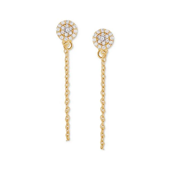 Outlet 😍 Giani Bernini Cubic Zirconia Cluster Chain Drop Earrings In 14k Gold-Plated Sterling Silver, Created For Macy's (Also In Sterling Silver) 🥰 2 Outlet 😍 Giani Bernini Cubic Zirconia Cluster Chain Drop Earrings In 14k Gold-Plated Sterling Silver, Created For Macy's (Also In Sterling Silver) 🥰 - Image 2