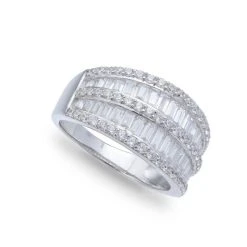 Best deal 👍 Giani Bernini Cubic Zirconia Pave Baguette Ring (2-1/8 Ct.t.w) In Sterling Silver 🔔