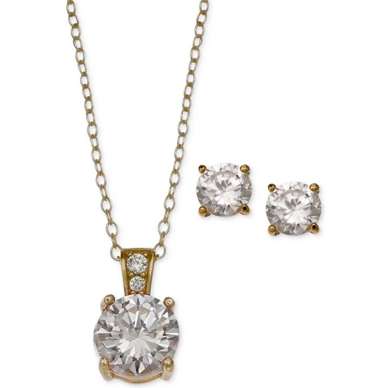 Discount ✔️ Giani Bernini 2-Pc. Set Cubic Zirconia Round Pendant Necklace And Stud Earring Set In 18k Gold-Plated Sterling Silver, 18k Rose Gold-Plated And Sterling Silver Created For Macy's 🔥 1 Discount ✔️ Giani Bernini 2-Pc. Set Cubic Zirconia Round Pendant Necklace And Stud Earring Set In 18k Gold-Plated Sterling Silver, 18k Rose Gold-Plated And Sterling Silver Created For Macy's 🔥