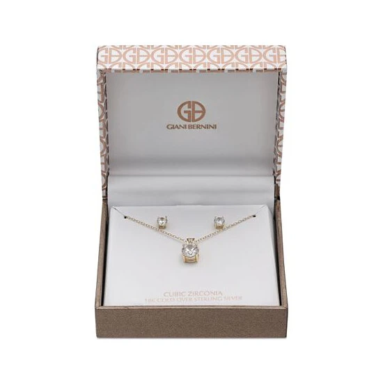 Discount ✔️ Giani Bernini 2-Pc. Set Cubic Zirconia Round Pendant Necklace And Stud Earring Set In 18k Gold-Plated Sterling Silver, 18k Rose Gold-Plated And Sterling Silver Created For Macy's 🔥 2 Discount ✔️ Giani Bernini 2-Pc. Set Cubic Zirconia Round Pendant Necklace And Stud Earring Set In 18k Gold-Plated Sterling Silver, 18k Rose Gold-Plated And Sterling Silver Created For Macy's 🔥 - Image 2