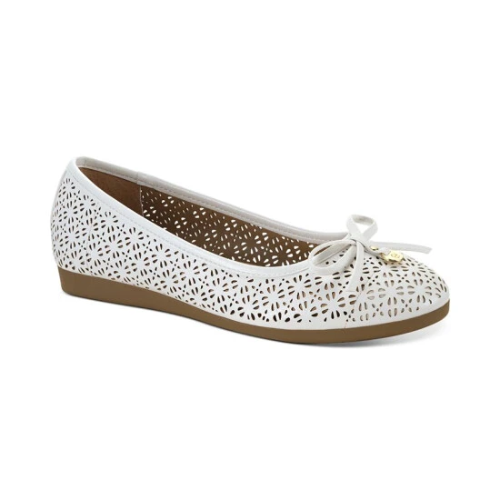 Hot Sale ⭐ Giani Bernini Odeysa Memory Foam Perforated Ballet Flats, Created For Macy's White 🤩 1 Hot Sale ⭐ Giani Bernini Odeysa Memory Foam Perforated Ballet Flats, Created For Macy's White 🤩