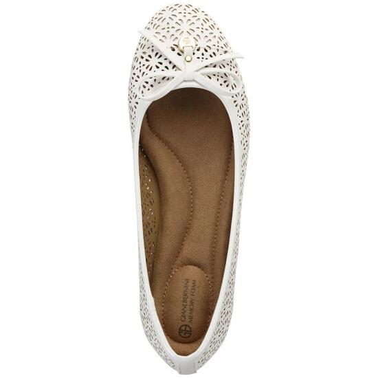 Hot Sale ⭐ Giani Bernini Odeysa Memory Foam Perforated Ballet Flats, Created For Macy's White 🤩 4 Hot Sale ⭐ Giani Bernini Odeysa Memory Foam Perforated Ballet Flats, Created For Macy's White 🤩 - Image 4