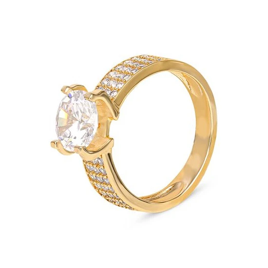 Brand new 👏 Giani Bernini Cubic Zirconia Solitaire Pavé Ring In Gold-Plated Sterling Silver, Created For Macy's Gold Over Silver 😉 3 Brand new 👏 Giani Bernini Cubic Zirconia Solitaire Pavé Ring In Gold-Plated Sterling Silver, Created For Macy's Gold Over Silver 😉 - Image 3