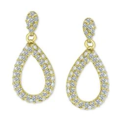 Wholesale ๐ Giani Bernini Cubic Zirconia Open Teardrop Drop Earrings, Created For Macy's Gold Over Silver ๐ฅ