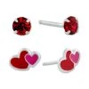 Best Pirce ✔️ Giani Bernini 2-Pc. Set Crystal Solitaire & Enamel Heart Stud Earrings In Sterling Silver, Created For Macy's Multi 🔔