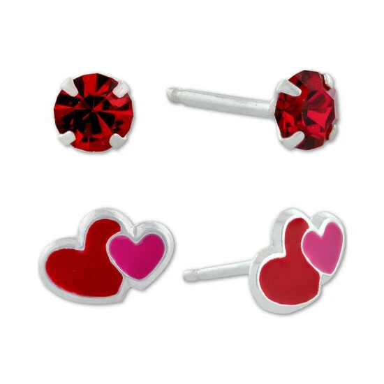 Best Pirce โ๏ธ Giani Bernini 2-Pc. Set Crystal Solitaire & Enamel Heart Stud Earrings In Sterling Silver, Created For Macy's Multi ๐ 1 Best Pirce โ๏ธ Giani Bernini 2-Pc. Set Crystal Solitaire & Enamel Heart Stud Earrings In Sterling Silver, Created For Macy's Multi ๐