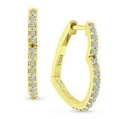 Best deal ✔️ Giani Bernini Cubic Zirconia Small Heart Hoop Earrings In 18k Gold-Plated Sterling Silver, Created For Macy's Gold Over Silver ⭐