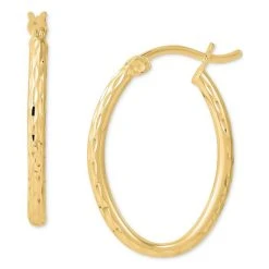 Best reviews of โ๏ธ Giani Bernini Textured Oval Hoop Earrings 25mm, Created For Macy's Gold Over Silver ๐