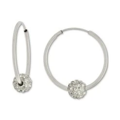 Buy โ Giani Bernini Crystal Ball Small Hoop Earrings, 0.82, Created For Macy's Clear ๐