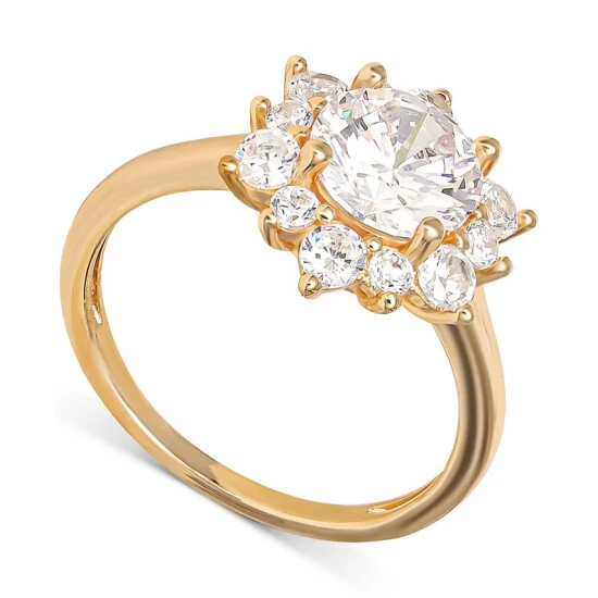 Best Pirce ❤️ Giani Bernini Cubic Zirconia Cluster Flower Ring In Gold-Plated Sterling Silver, Created For Macy's Gold Over Sterling Silver 👏 1 Best Pirce ❤️ Giani Bernini Cubic Zirconia Cluster Flower Ring In Gold-Plated Sterling Silver, Created For Macy's Gold Over Sterling Silver 👏