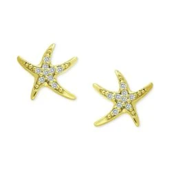 Buy 🤩 Giani Bernini Cubic Zirconia Starfish Stud Earrings In 18k Gold-Plated Sterling Silver, Created For Macy's Gold Over Silver 🔥
