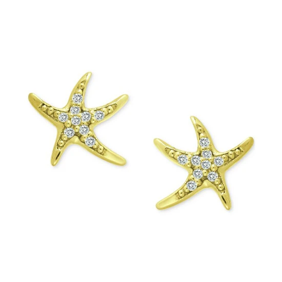 Buy 🤩 Giani Bernini Cubic Zirconia Starfish Stud Earrings In 18k Gold-Plated Sterling Silver, Created For Macy's Gold Over Silver 🔥 1 Buy 🤩 Giani Bernini Cubic Zirconia Starfish Stud Earrings In 18k Gold-Plated Sterling Silver, Created For Macy's Gold Over Silver 🔥
