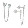 Coupon ⌛ Giani Bernini Cubic Zirconia Butterfly Chain Double Pierced Drop Earrings In Sterling Silver, Created For Macy's ⭐
