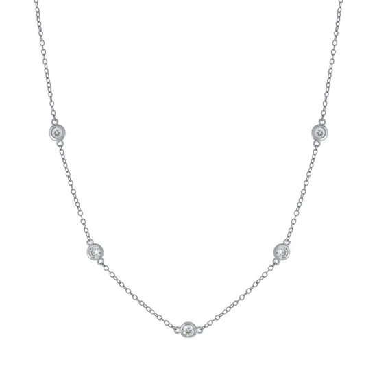 Promo ⌛ Giani Bernini Cubic Zirconia Station Statement Necklace In Sterling Silver, 16 + 2 Extender, Created For Macy's ✔️ 1 Promo ⌛ Giani Bernini Cubic Zirconia Station Statement Necklace In Sterling Silver, 16 + 2 Extender, Created For Macy's ✔️