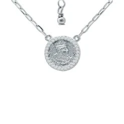 Outlet 🤩 Giani Bernini Cubic Zirconia Coin Pendant Necklace In Sterling Silver, 16 + 2 Extender, Created For Macy's ❤️