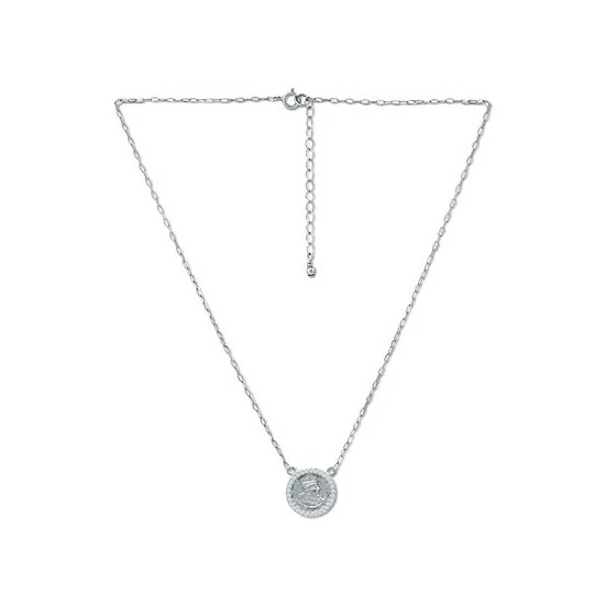 Outlet 🤩 Giani Bernini Cubic Zirconia Coin Pendant Necklace In Sterling Silver, 16 + 2 Extender, Created For Macy's ❤️ 3 Outlet 🤩 Giani Bernini Cubic Zirconia Coin Pendant Necklace In Sterling Silver, 16 + 2 Extender, Created For Macy's ❤️ - Image 3