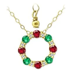 Cheap ✔️ Giani Bernini Multi-Stone Circle Wreath Pendant Necklace In 18k Gold-Plated Sterling Silver, 16 + 2 Extender, Created For Macy's Gold Over Silver 🤩