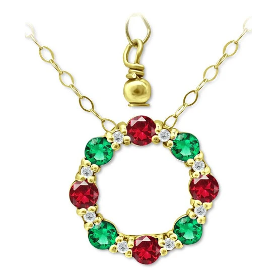 Cheap ✔️ Giani Bernini Multi-Stone Circle Wreath Pendant Necklace In 18k Gold-Plated Sterling Silver, 16 + 2 Extender, Created For Macy's Gold Over Silver 🤩 1 Cheap ✔️ Giani Bernini Multi-Stone Circle Wreath Pendant Necklace In 18k Gold-Plated Sterling Silver, 16 + 2 Extender, Created For Macy's Gold Over Silver 🤩