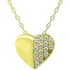 Buy 🌟 Giani Bernini Cubic Zirconia Pavé Heart Pendant Necklace In 18k Gold-Plated Sterling Silver, 16 + 2 Extender, Created For Macy's Gold Over Silver 🎁