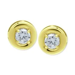 Brand new ✔️ Giani Bernini Cubic Zirconia Framed Stud Earrings, Created For Macy's Gold Over Silver ✨