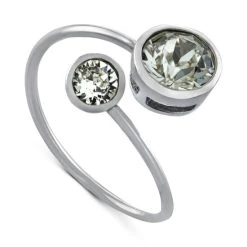 Discount โ๏ธ Giani Bernini Crystal Bypass Ring In Sterling Silver, Created For Macy's ๐งจ