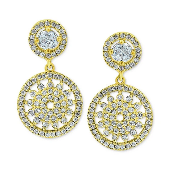 Best Sale ๐ Giani Bernini Cubic Zirconia Medallion Drop Earrings, Created For Macy's Gold Over Silver ๐ 1 Best Sale ๐ Giani Bernini Cubic Zirconia Medallion Drop Earrings, Created For Macy's Gold Over Silver ๐
