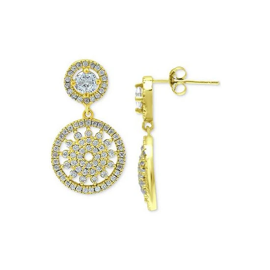 Best Sale ๐ Giani Bernini Cubic Zirconia Medallion Drop Earrings, Created For Macy's Gold Over Silver ๐ 3 Best Sale ๐ Giani Bernini Cubic Zirconia Medallion Drop Earrings, Created For Macy's Gold Over Silver ๐ - Image 3