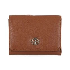 New ๐ Giani Bernini Softy Leather Trifold Wallet, Created For Macy's Cognac/silver ๐