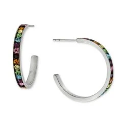 Cheap 👏 Giani Bernini Crystal Small Hoop Earrings In Sterling Silver, 1, Created For Macy's 🎉