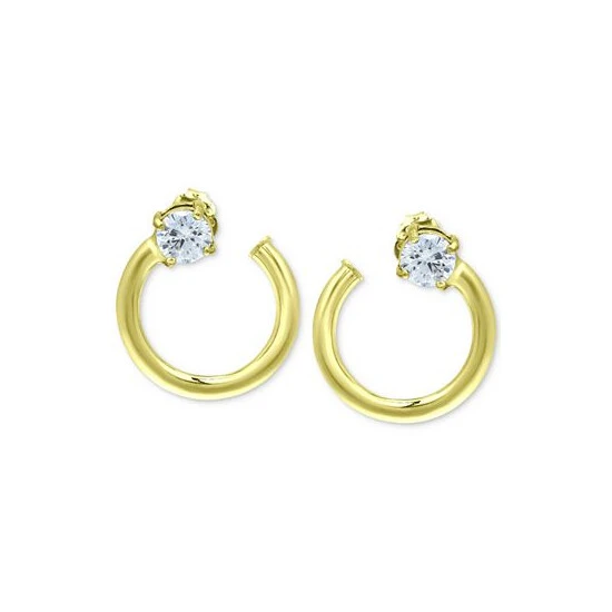 Promo ⌛ Giani Bernini Cubic Zirconia Front & Back Hoop Earrings, Created For Macy's Yellow Gold Over Silver ✔️ 3 Promo ⌛ Giani Bernini Cubic Zirconia Front & Back Hoop Earrings, Created For Macy's Yellow Gold Over Silver ✔️ - Image 3