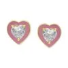 Cheap ❤️ Giani Bernini Cubic Zirconia Pink Enamel Heart Stud Earrings, Created For Macy's Gold Over Silver ✔️