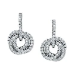 Discount ❤️ Giani Bernini Cubic Zirconia Interwoven Drop Earrings In Sterling Silver, Created For Macy's 🤩