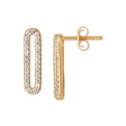 Cheapest ⌛ Giani Bernini Cubic Zirconia Paperclip Link Stud Earrings, Created For Macy's Gold Over Sterling Silver ❤️ -Giani Bernini Shop unnamed file 1432