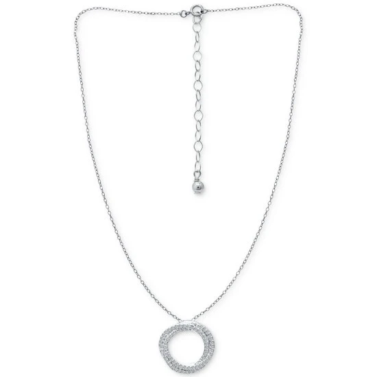 Discount 🎁 Giani Bernini Cubic Zirconia Twisted Circle 16 Pendant Necklace, Created For Macy's Silver 👍 1 Discount 🎁 Giani Bernini Cubic Zirconia Twisted Circle 16 Pendant Necklace, Created For Macy's Silver 👍