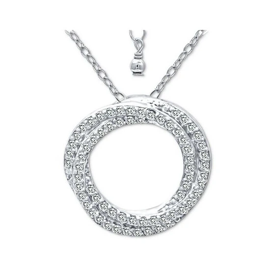 Discount 🎁 Giani Bernini Cubic Zirconia Twisted Circle 16 Pendant Necklace, Created For Macy's Silver 👍 3 Discount 🎁 Giani Bernini Cubic Zirconia Twisted Circle 16 Pendant Necklace, Created For Macy's Silver 👍 - Image 3