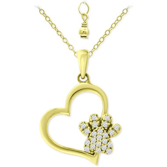 Brand new ✨ Giani Bernini Cubic Zirconia Heart & Paw 18 Pendant Necklace, Created For Macy's White 🥰 1 Brand new ✨ Giani Bernini Cubic Zirconia Heart & Paw 18 Pendant Necklace, Created For Macy's White 🥰