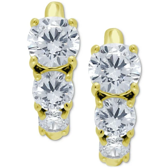 Top 10 🛒 Giani Bernini Cubic Zirconia Graduated Small Huggie Hoop Earrings, 0.625, Created For Macy's Gold Over Silver 🎁 1 Top 10 🛒 Giani Bernini Cubic Zirconia Graduated Small Huggie Hoop Earrings, 0.625, Created For Macy's Gold Over Silver 🎁
