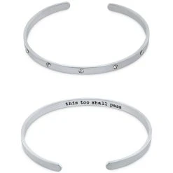 Best Pirce ⌛ Giani Bernini Crystal Inner Message Cuff Bangle Bracelet In Sterling Silver, Created For Macy's 🎉
