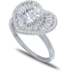Best reviews of ๐ Giani Bernini Cubic Zirconia Baguette Heart Statement Ring In Sterling Silver, Created For Macy's ๐งจ