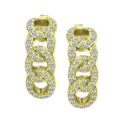 Top 10 😉 Giani Bernini Cubic Zirconia Pavé Chain Link Half Hoop Earrings, Created For Macy's Gold Over Silver ⭐ -Giani Bernini Shop unnamed file 1463