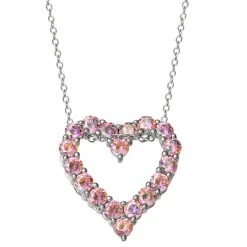 Wholesale ๐ฅฐ Giani Bernini Pink Cubic Zirconia Open Heart 18 Pendant Necklace In Sterling Silver, Created For Macy's ๐งจ