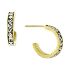 Top 10 💯 Giani Bernini Crystal Small Hoop Earrings In 18k Gold-Plated Sterling Silver, 0.59, Created For Macy's Gold Over Silver 😀